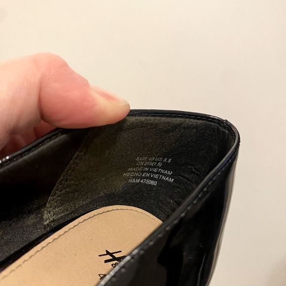 H&M Peep Toe Platform Faux Patent Stiletto Heels - Picture 8 of 9